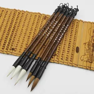 6Pcs/Set Wooden Traditional Chinese Calligraphy Brush for Writing and Painting - Picture 1 of 8
