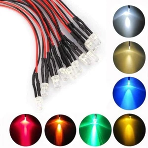 LED 5mm 12V 14V 16V 19V Kabel Widerstand fertig angelötet verkabelt 10 Stück - Bild 1 von 19