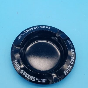 Vintage Four Queens Glass Ashtray, Las Vegas, Black - Picture 1 of 3