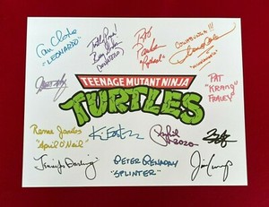 Teenage Mutant Ninja Turtles 1987 Title Card Cast-Signed- Autograph Reprints