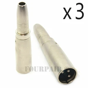 3 Pack XLR 3-Pin Male to 1/4" Stereo TRS Female Jack Audio Cable Mic Adapter New - Picture 1 of 2