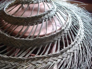 Moroccan SPIRAL handmade bohemian light pendant, rattan lamp shade  W82 cm - Picture 1 of 8