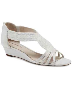 Charter Club Women's White Pearl Ginifur Wedge Sandals - 7 - White - Picture 1 of 6