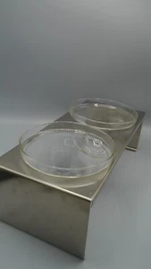 Mono Design 2  Schüsseln Buffetaufsatz Edelstahl Borosilikatglas Duolino 40 cm l - Bild 1 von 4