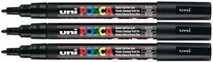 Uni Posca Paint Marker PC-3M Black 3 Pens PackJapan Import - Picture 1 of 5