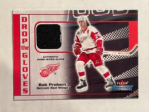 2002/03 Fleer Throwbacks Bob Probert Drop The Gloves Game Used Glove #32/200 - Picture 1 of 2