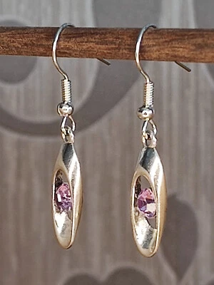 Ohrringe Mondstein Boho Bankett Pendelohrring Ohrstecker Edelstahl Silber - Bild 1 von 3