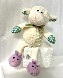 Zapatillas Pier 1 Cordero Peluche Perla con Conejito 10" Pascua - Imagen 1 de 9