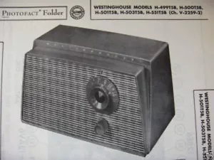 WESTINGHOUSE H-499T5B, H-500T5B,-501T5B RADIO PHOTOFACT - Picture 1 of 1