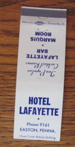 CUBIERTA MATCH CO. 1946-55 MATCHBOOK: LAFAYETTE BAR EASTON PA MATCHCOVER -C - Imagen 1 de 1