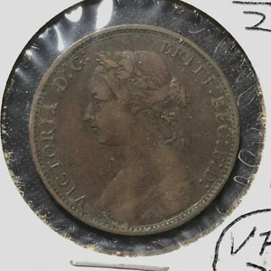 1876-H Great Britain 1/2 Half Penny Coin VF+ Condition - Picture 1 of 2