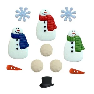 Building A Snowman Buttons Winter Christmas  Craft Scrap Sewing Embellishments - Picture 1 of 2