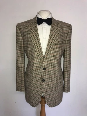 CHESTER BARRIE Savile Row - шерсти, льна и шелка в клетку куртка - Великобритании 46 короткие - Изображение 1 из 4