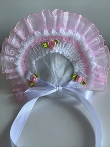 Hand Knitted Baby Bonnet. Newborn. - Picture 1 of 3