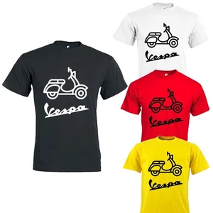 Vespa Fan Club Tshirt Shirt Shirt schwarz weiß rot gelb Unisex - Bild 1 von 6