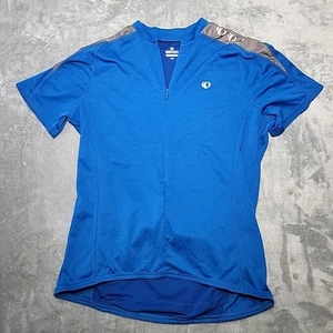 Pearl Izumi Jersey Shirt Men's Large Blue Short Sleeve Half Zip Front Cycling - Picture 1 of 10
