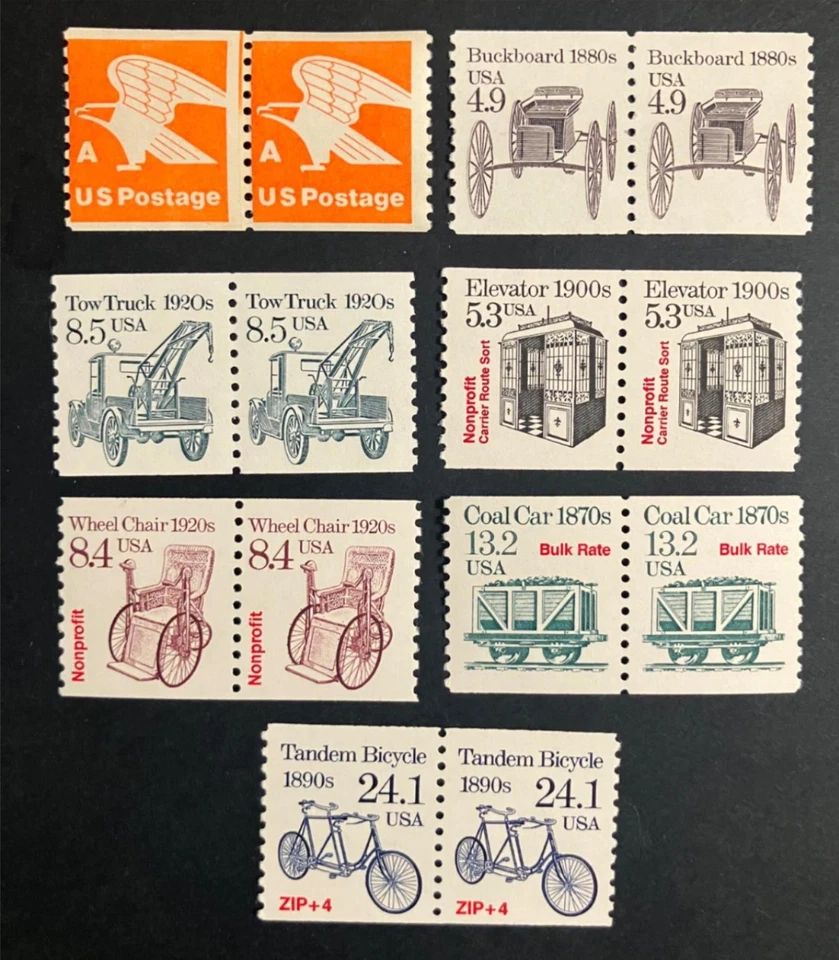 US coil pairs, 1743 LP,  2124, 2129, 2254, 2256, 2259, 2266, MNH - Image 1 of 1