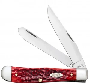 Custodia xx Coltello Trapper Jigged Osso Rosso Scuro CS 31950 Coltelli Tascabili - Foto 1 di 1