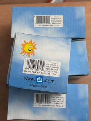 X10 Lote de 3 cámaras en cualquier lugar de 2,4 GHz XX16A-C y paquete de 1 batería ZB11A-C Foto 1 de 4