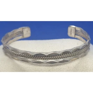 Brazalete Nativo Navajo Dine Plata de Ley 925 Torcido - De Colección - ¡Hermoso! - Imagen 1 de 7