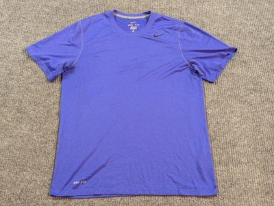 Nike Shirt Men Medium Purple Short Sleeve Crew Neck T-Shirt Dri Fit Performance - Image 1 of 4