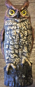 Vintage Dalen Horned Owl Blow Mold Halloween Plastic Garden Barn Decoy 16” - Picture 1 of 6