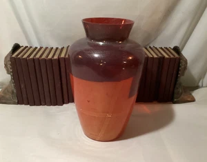 Carlo Moretti LARGE Red Glass Modernist Vase Murano Italy, SIGNED, 10.25” Tall - Picture 1 of 10