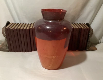 Carlo Moretti LARGE Red Glass Modernist Vase Murano Italy, SIGNED, 10.25” Tall - Image 1 of 4