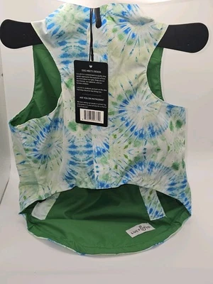 Impermeable reversible para perro Lucy & Co azul/verde tinte talla XL Foto 1 de 2