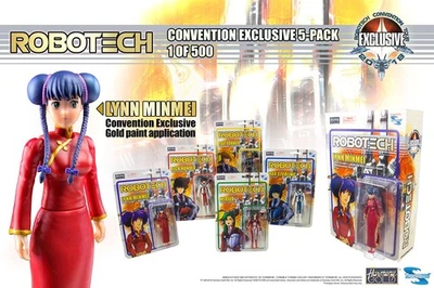 Paquete de 5 figuras de acción Robotech de 4" con figura exclusiva de Lynn Minmei - SDCC 2018 Foto 1 de 4