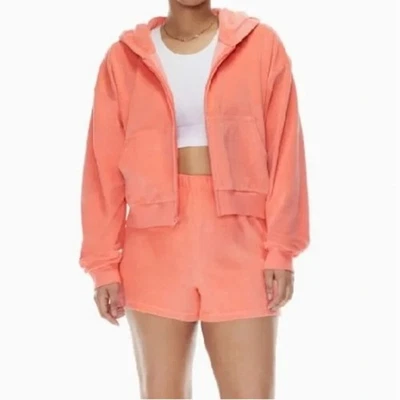 Новый Aritzia TNA полотенце Терри бойфренд коробка молнии толстовка с капюшоном спортивный французский махровая ткань - Изображение 1 из 4