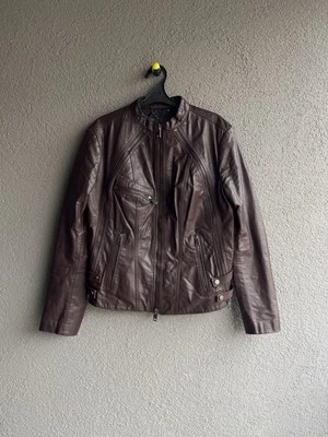 Chaqueta de cuero Diesel rara para mujer color marrón talla L Foto 1 de 4