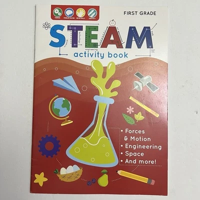 First Grade STEAM Activity Book Learning Fun Hands On Workbook Paperback - Image 1 of 4