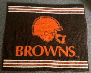 VTG Cleveland Browns Biederlack Blanket Throw Stadium 53x44 Made in USA Warm - Picture 1 of 11