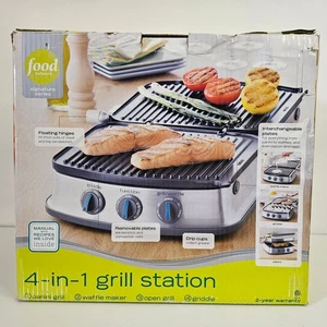 Food Network Signature Series 4 In 1 Grill Station Panini, Waffle, Open, Griddle - Picture 1 of 15