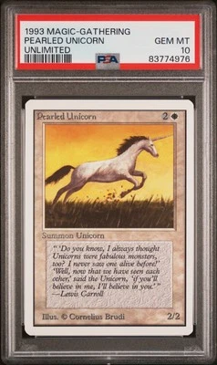 Pearled Unicorn - Unlimited - MTG - GEM MINT - PSA 10. POP 15. More MTG in Store - Image 1 of 2