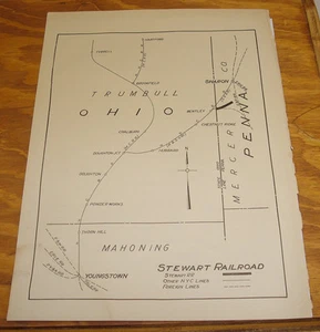 1923 Route Map of STEWART RAILROAD///PA - Picture 1 of 1