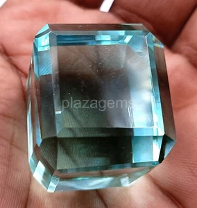 EGL-zertifiziert 250 kt natürlicher Blautopas Würfelschliff loser Edelstein 5AOY - Bild 1 von 9