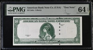 ABNC TEST NOTE, AMERICAN BANK, 10 UNITS 1929 (1960s-70s) PMG 64 EPQ UNC, 101d - Picture 1 of 2
