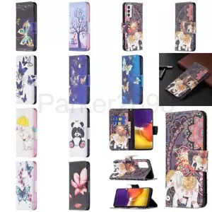 For Samsung Galaxy S22 S21 S20 Ultra Plus FE Pattern Leather Wallet Flip Case - Picture 1 of 48