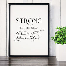 Motivational Gym Fitness Quote Print Poster - Strong Is The New Beautiful  232