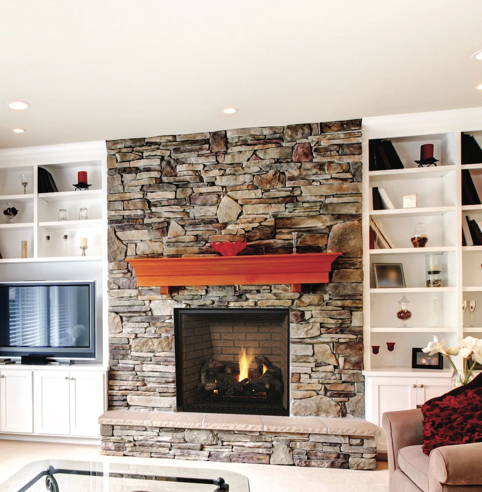 Superior Drt6340 40" Direct-vent Gas Fireplace Top Vent Front View Modern