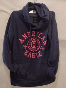 Women's Hoodie Jacket by American Eagle size  S/P Dark Blue/Pink Pullover. A4