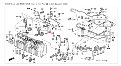 Unidad de medidor NSX HONDA ACURA GENUINA OEM, tanque de combustible ☆ 37800-SL0-C02 ☆ Foto 1 de 2