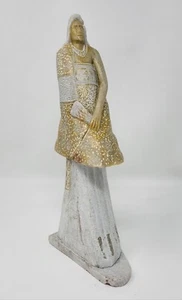 Vintage Alabaster Stone Sculpture Native American Woman 11" Tall - Picture 1 of 11