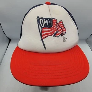 O'Neill Adults Red White Blue Patriotic USA American Flag Mesh Trucker Hat Cap - Picture 1 of 9