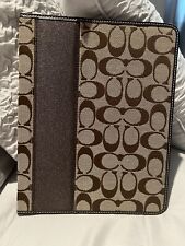 coach Signature Brown I Pad/ Tablet Case Cover Canvas Leather Career 8x10 In