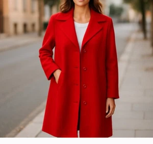 NWT WREN NEW York Bright Red Long Maxi Coat All Season XL - Picture 1 of 7