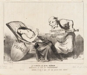 H. DAUMIER (1808-1879), Satire auf Frankreichs Heilmittel, 1850, Lithographie - Bild 1 von 5