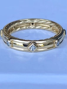 David Yurman 18K Gold Diamond Modern Renaissance Band Ring Sz 7 $1975+ - Picture 1 of 13